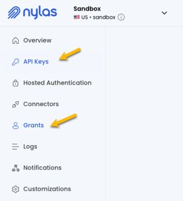 nylas dashboard