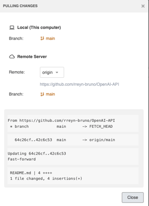Pulling changes in Bruno