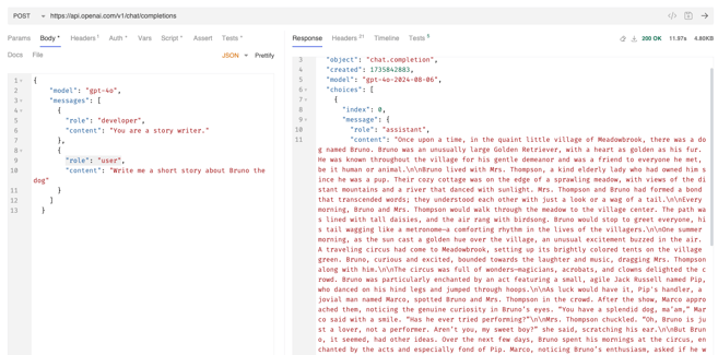 Testing the api