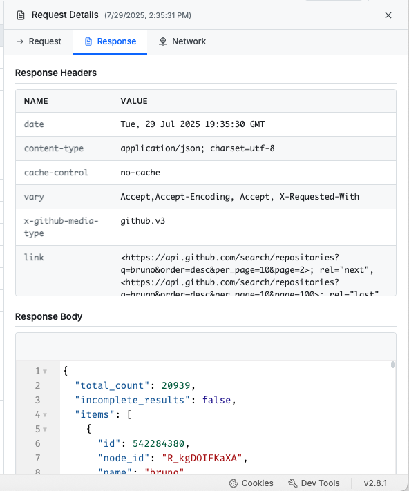 Bruno Dev Tools: Console and Network Logs Made for API Work